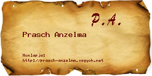 Prasch Anzelma névjegykártya